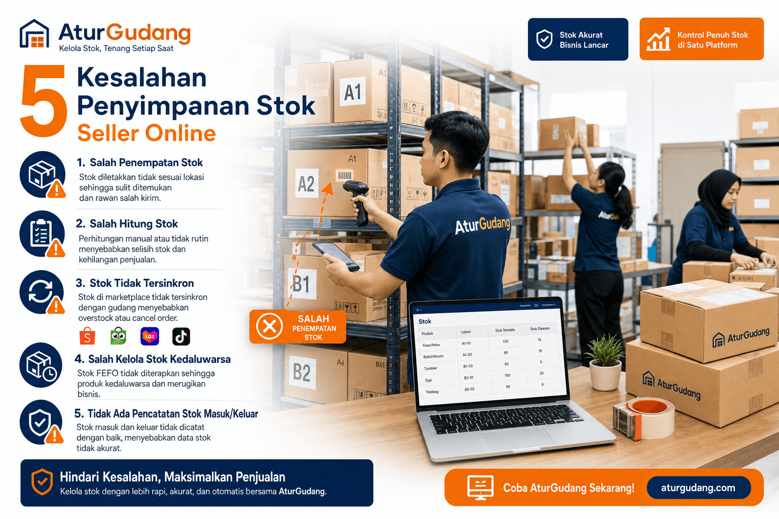 Stock opname gudang UMKM untuk mencocokkan stok fisik dengan data sistem — aplikasi stock opname gudang